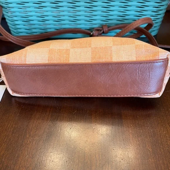 NWT Universal Thread Checkered Addison Crossbody Bag in Orange - Picture 6 of 10